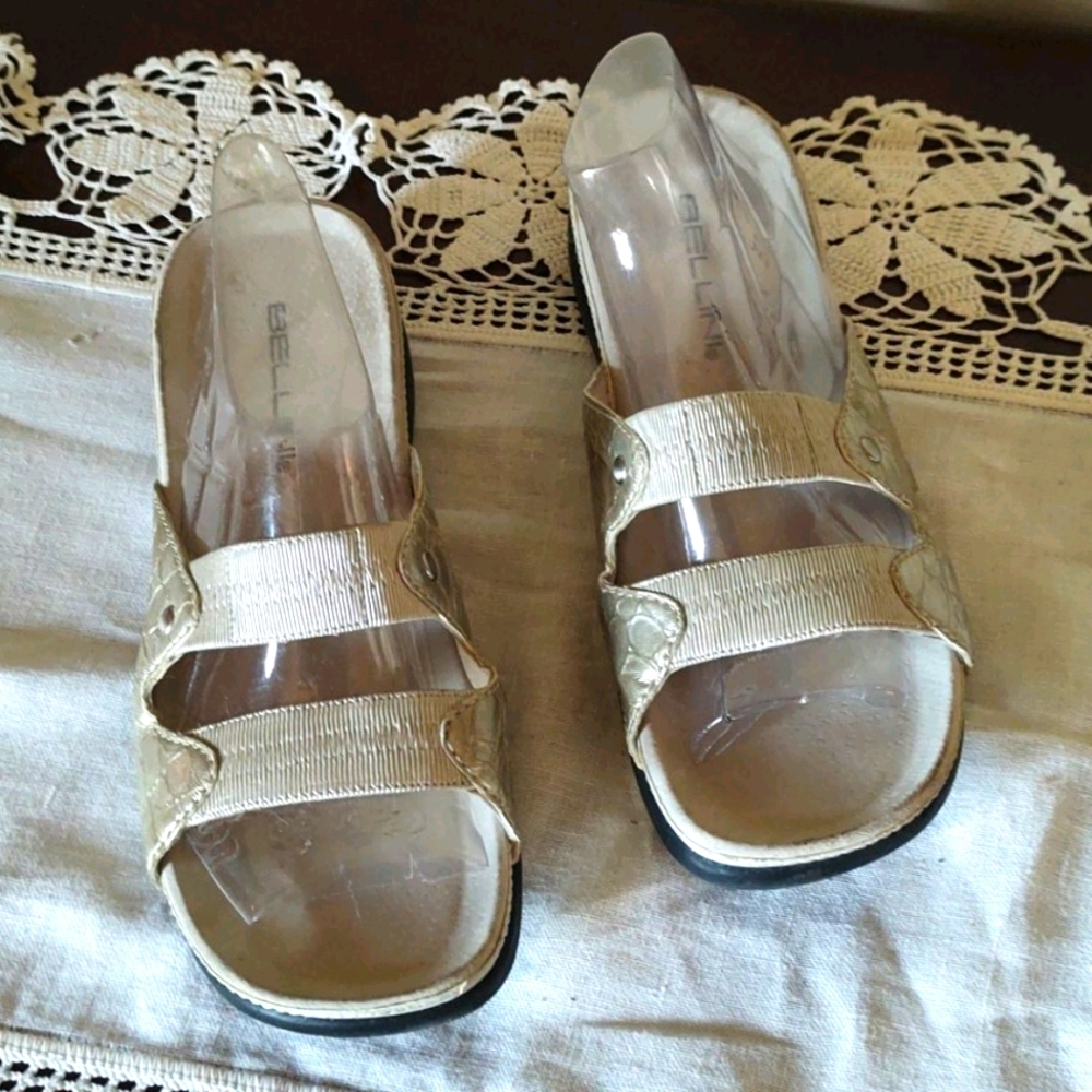 3 for $15 - Sz 8.5 Bellini Metallic Slip-on Sandals
